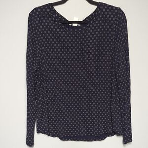 H&M Long Sleeve Black and White Blouse